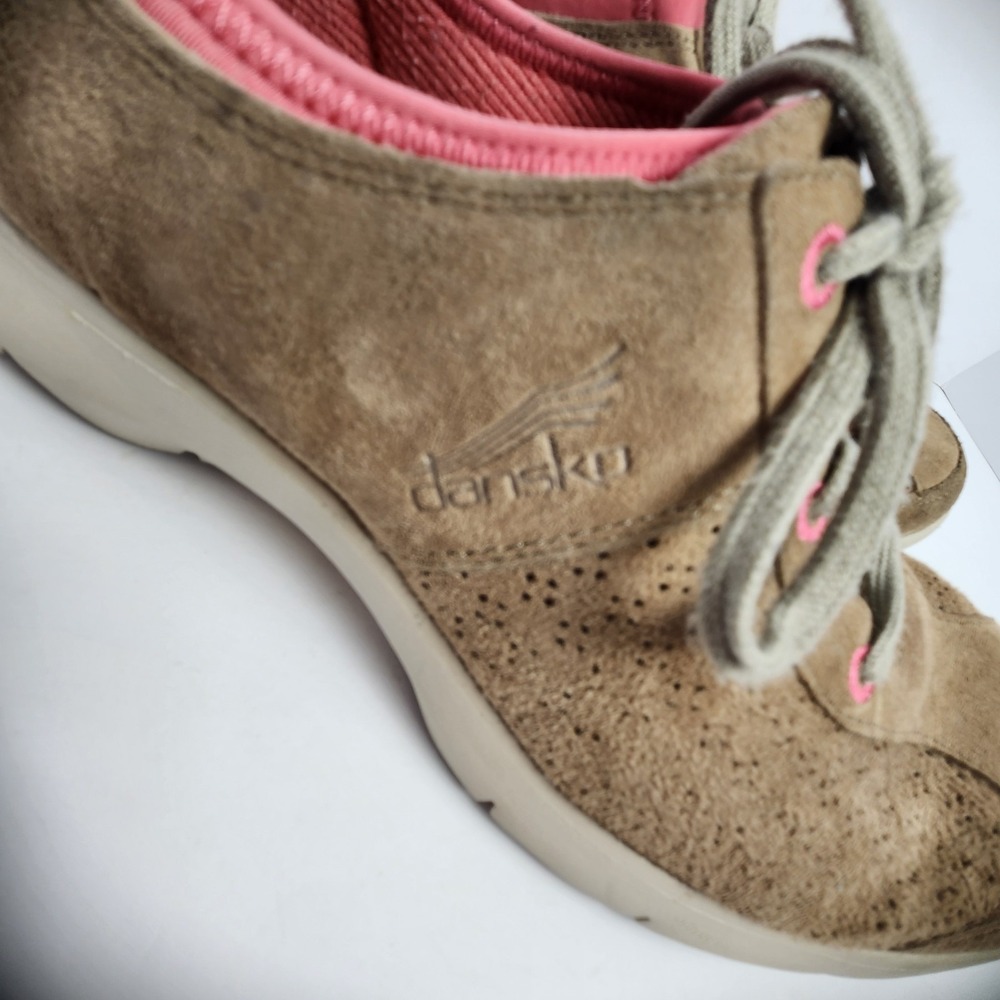 Dansko Women's Tan Suede/Pink Elise Comfort Sneakers Size 39 (8) - Picture 5 of 9